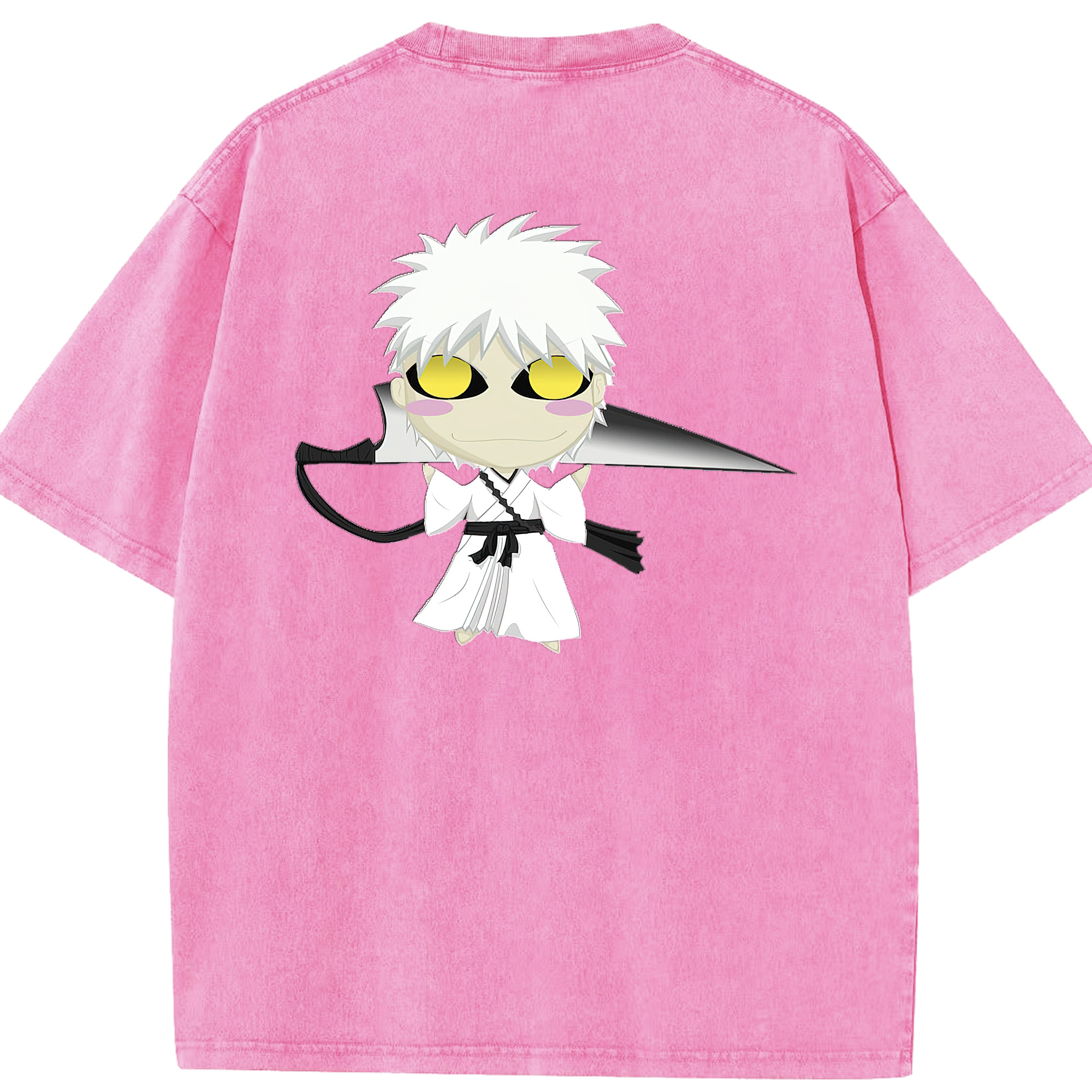（画像用） ブリーチ 黒崎一護（くろさき いちご）BLEACH Kurosaki Ichigo 綿100% ヴィンテージ風 半袖Tシャツ（背面プリント）